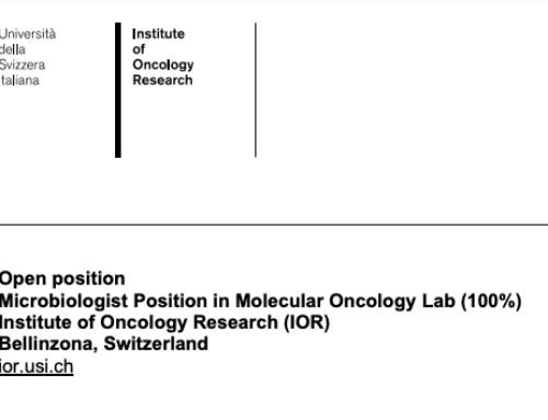 Microbiologist Position in Molecular Oncology Lab (100%) Institute of Oncology Research (IOR)